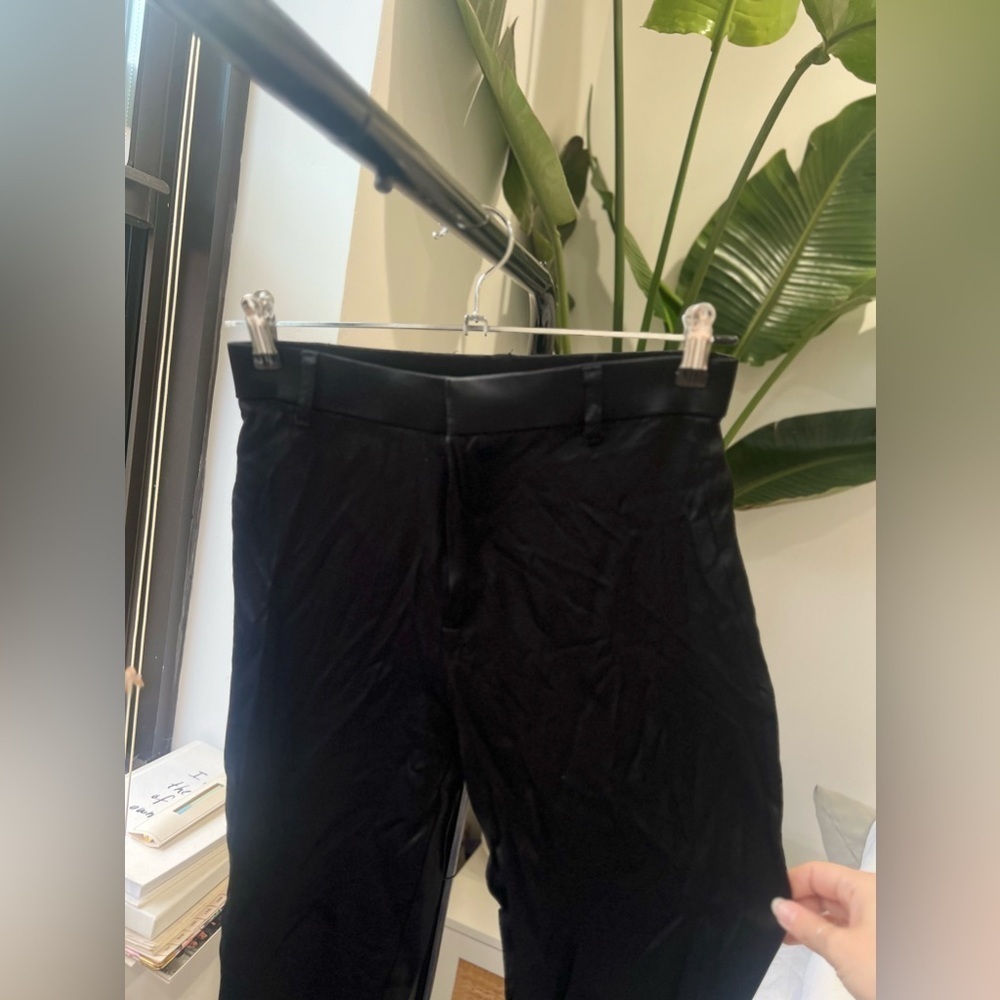 NWOT Black satin Zara trousers
